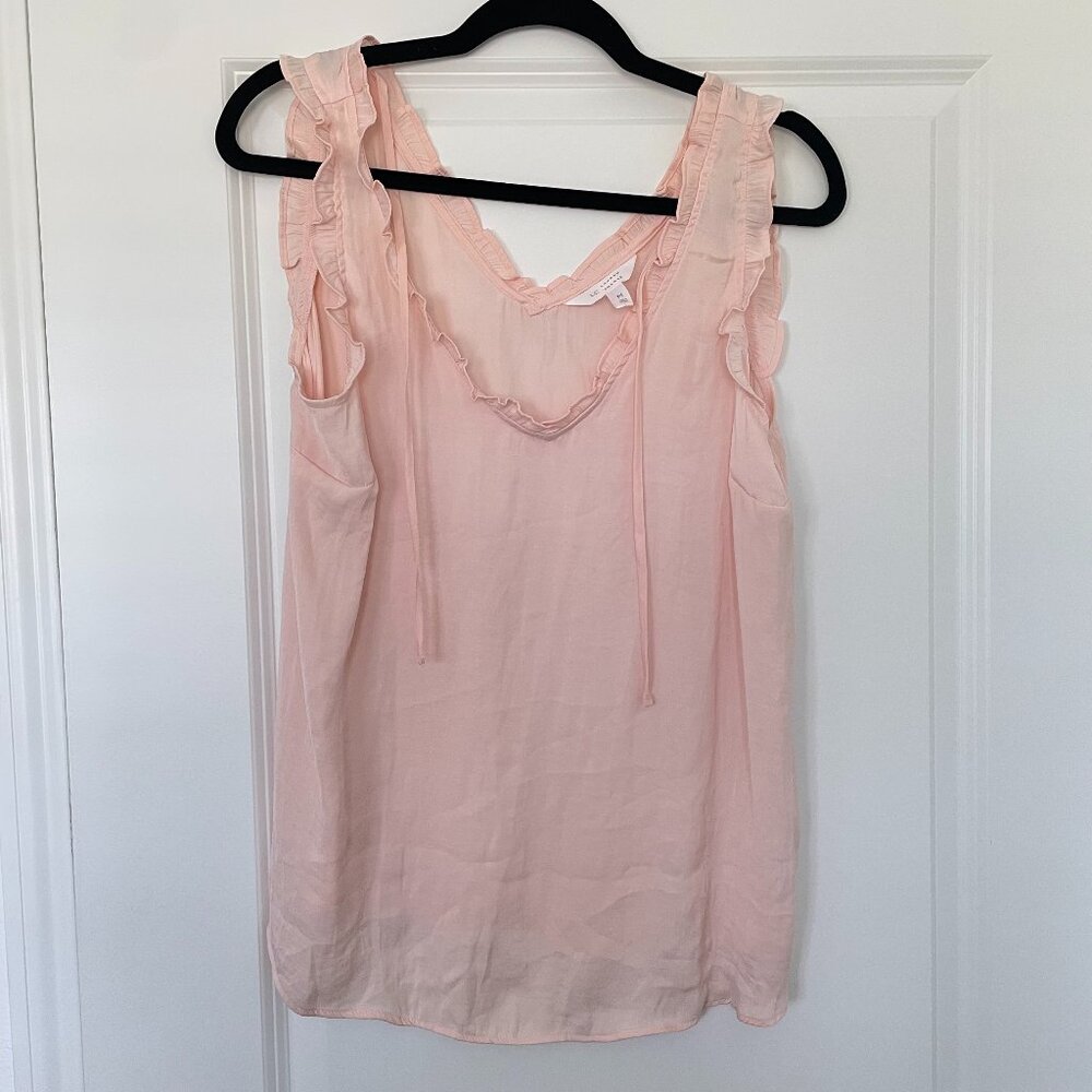 Lauren Conrad Blush Pink Sleeveless Ruffle Top – Women’s Size M